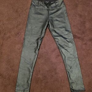 Stella Luce Black PU Jeggings. Size Medium